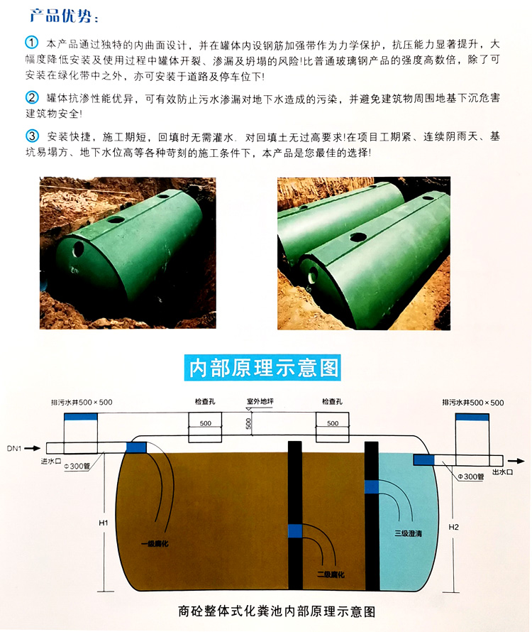 林芝玻璃钢化粪池